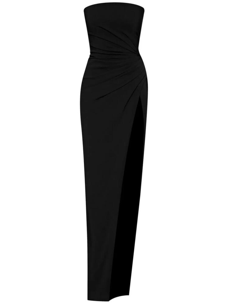 Oscar de la Renta column-silhouette cady maxi dress - Black Cover