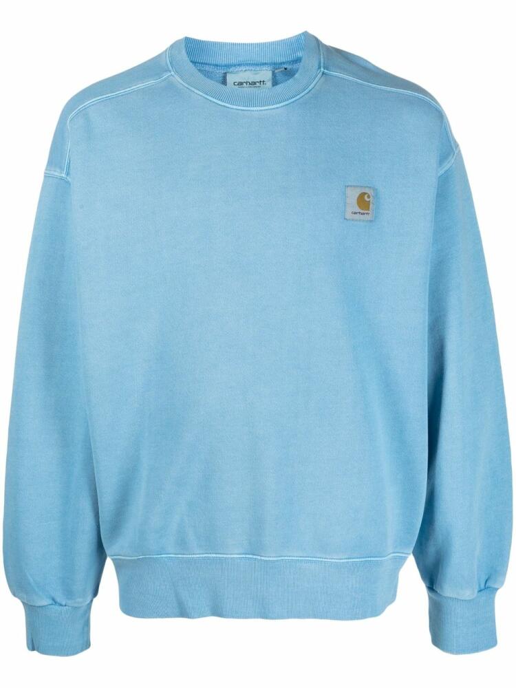 Carhartt WIP logo-patch cotton sweatshirt - Blue Cover