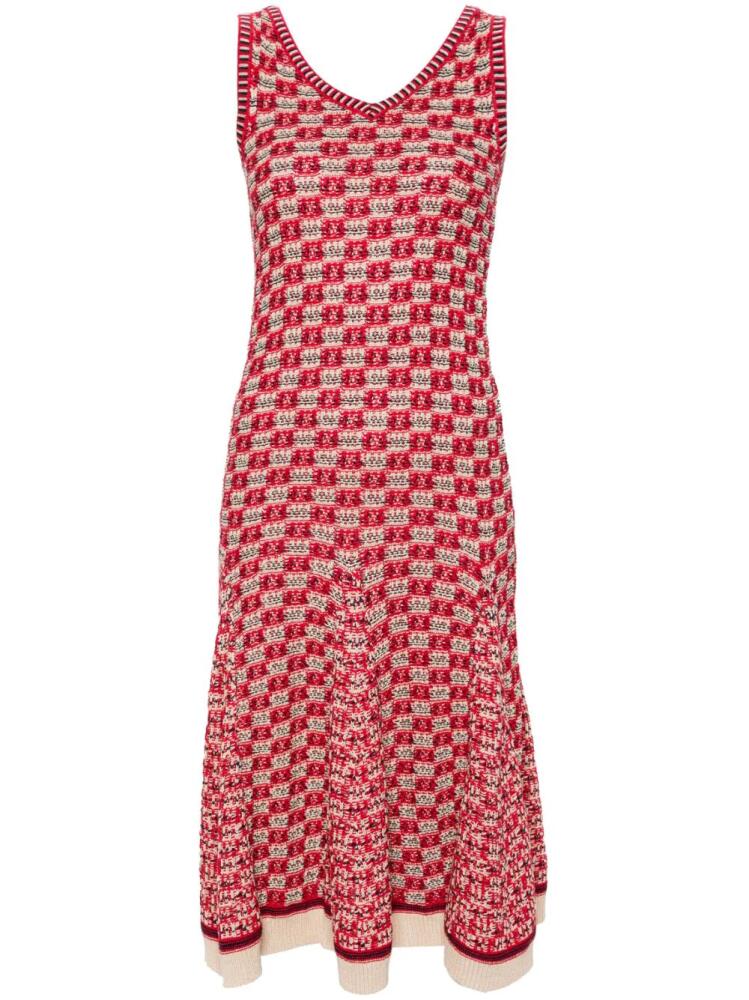 Wales Bonner Soar godet midi dress - Red Cover