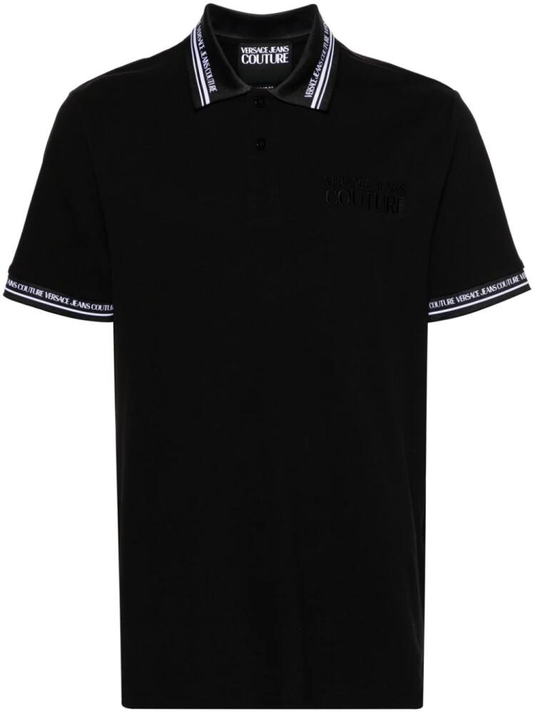 Versace Jeans Couture logo-print cotton polo shirt - Black Cover