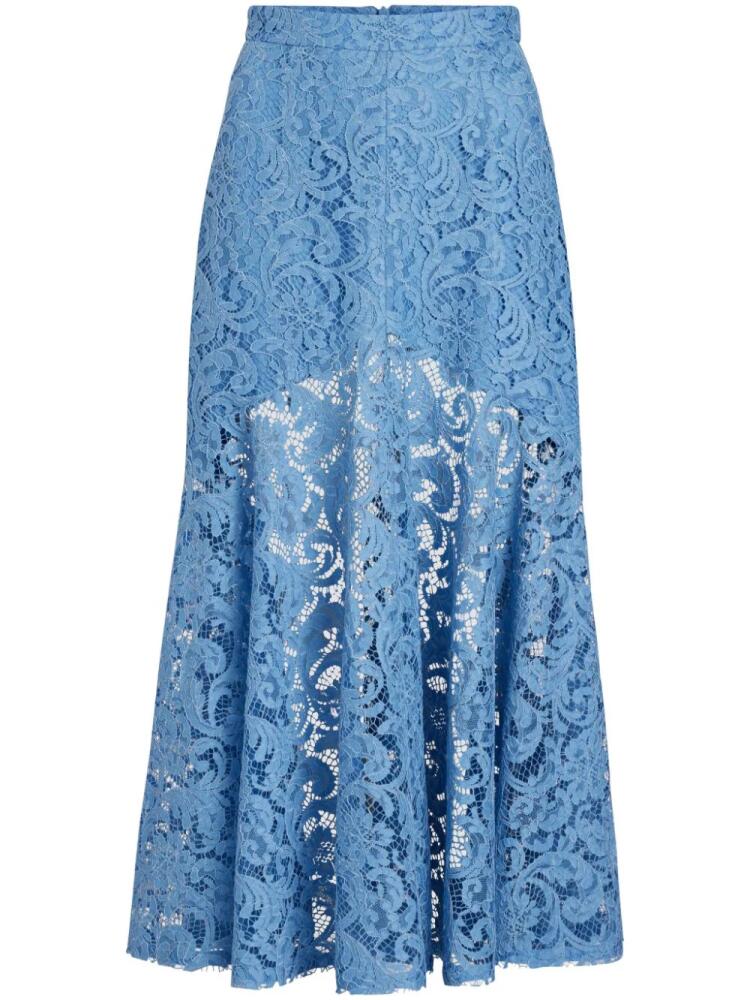 Patou mermaid lace midi skirt - Blue Cover