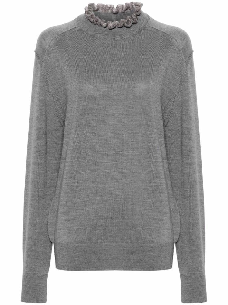 Philosophy Di Lorenzo Serafini frilled-neckline fine-knit jumper - Grey Cover