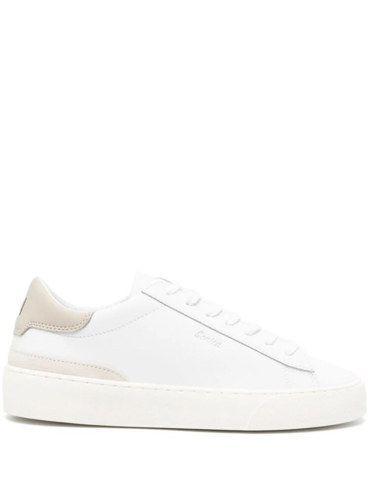 D.A.T.E. logo-debossed leather sneakers - White Cover