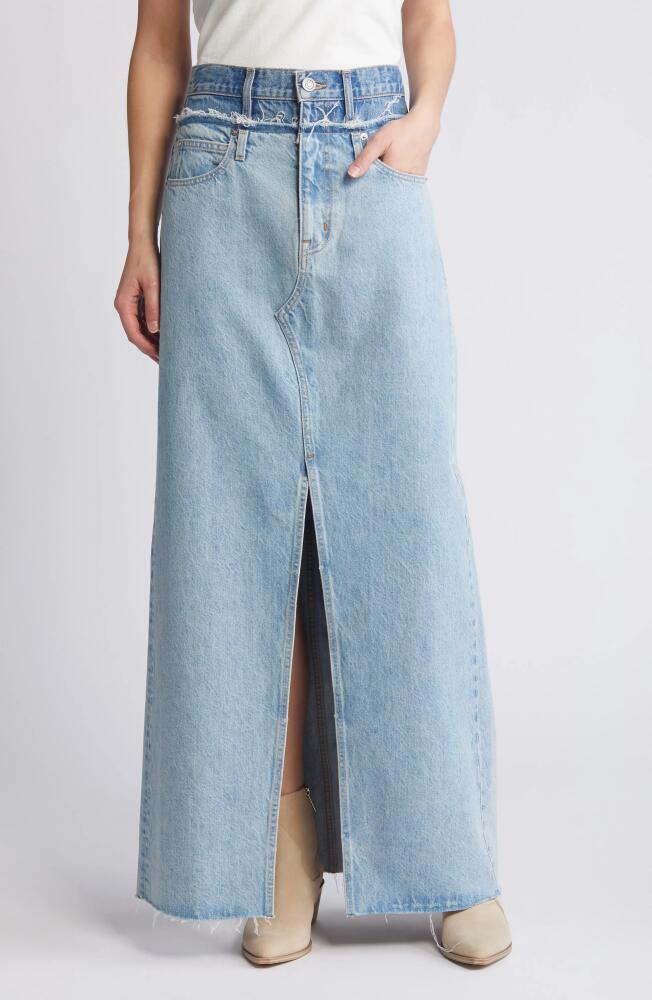 SLVRLAKE Re-Work Dallas Double High Waist Organic Cotton Denim Maxi Skirt in Twin Valley Cover