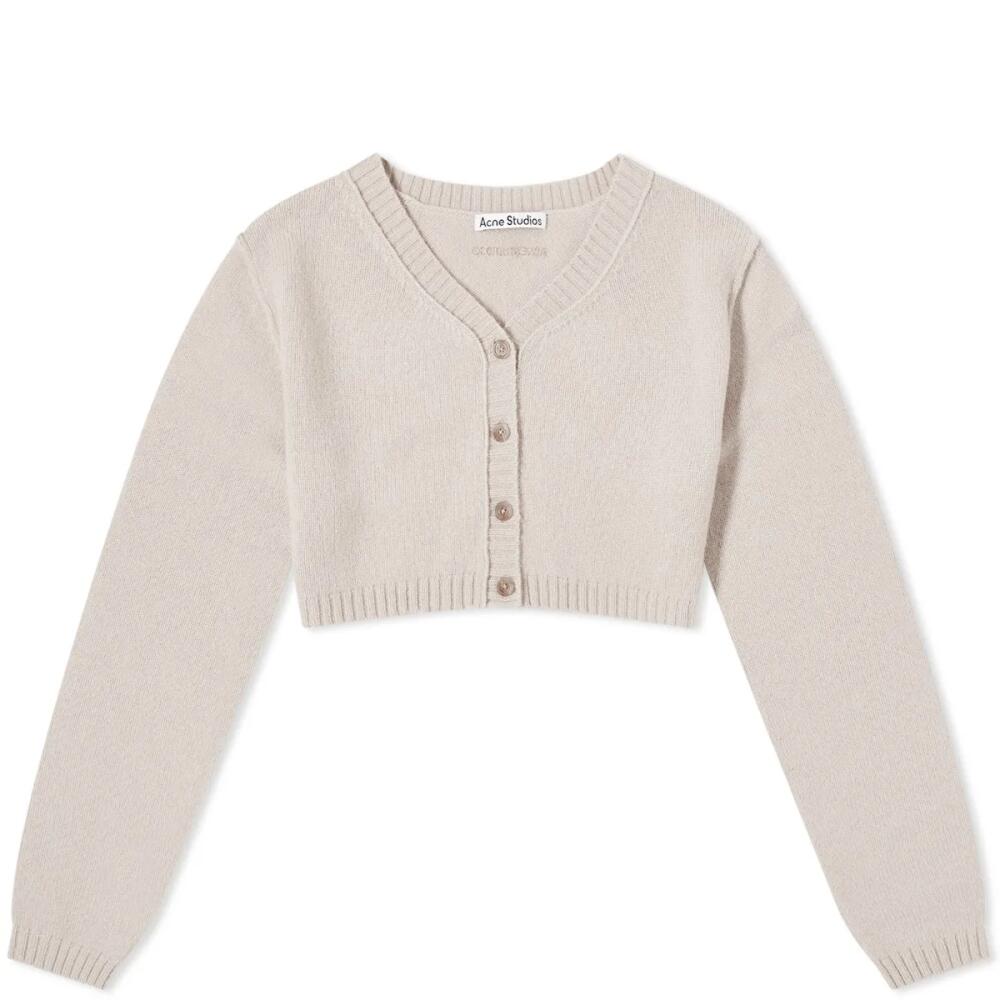 Acne Studios Women's Crop Knit Cardigan in Sand Beige Cover