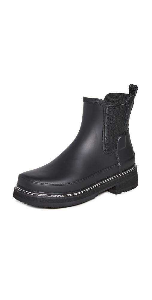 Hunter Boots Refined Chelsea Stitch Detail Wellington Boots Black Cover