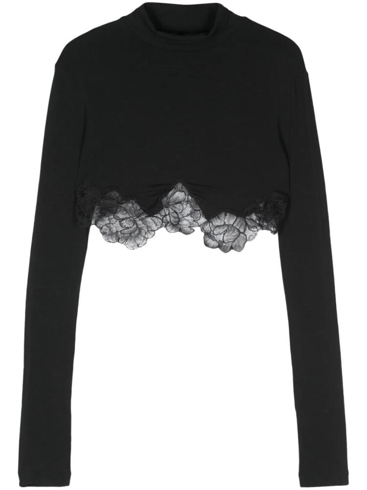 Ermanno Scervino lace-panelled T-shirt - Black Cover