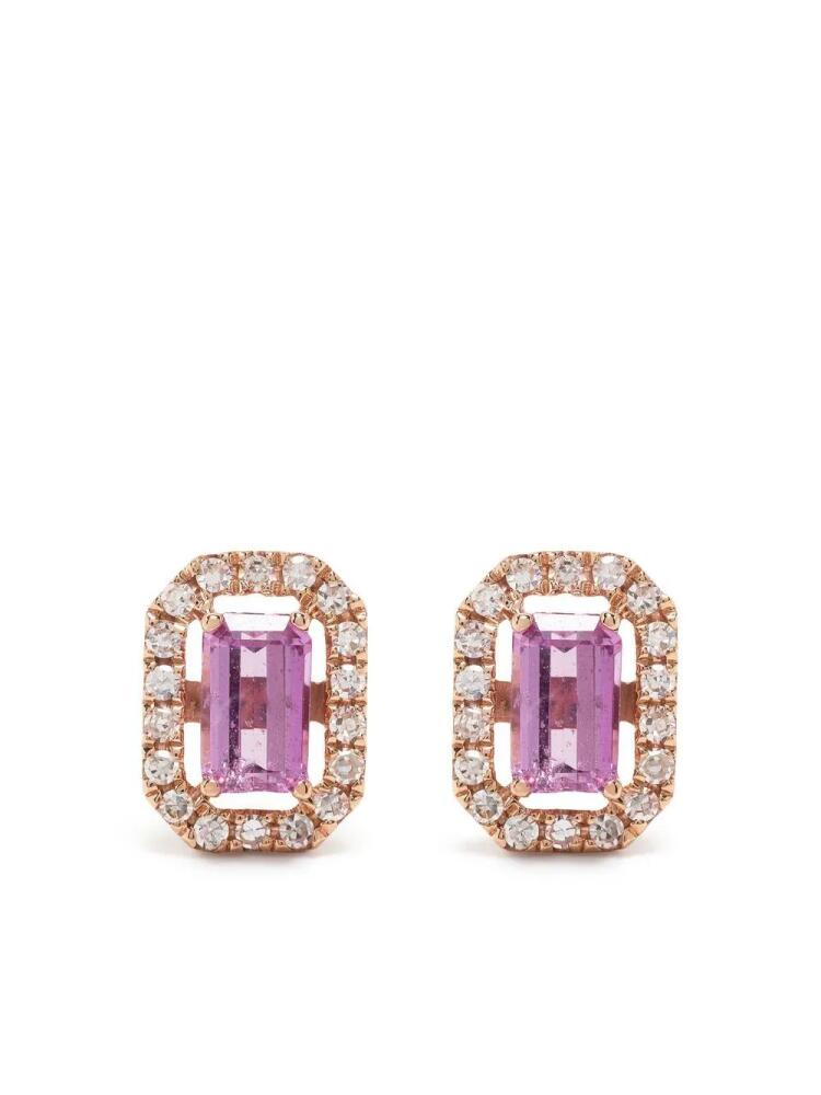 SHAY 18kt rose gold Mini Me diamond and sapphire earrings - Pink Cover