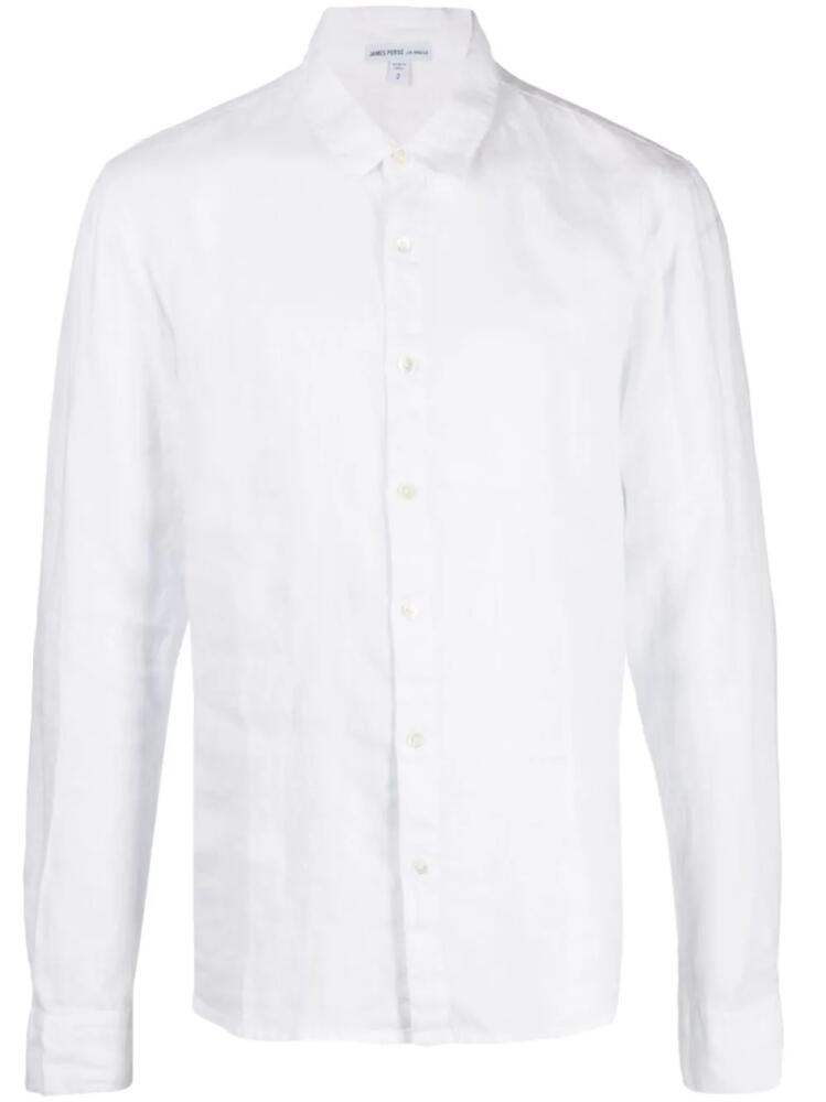 James Perse long-sleeved linen shirt - White Cover