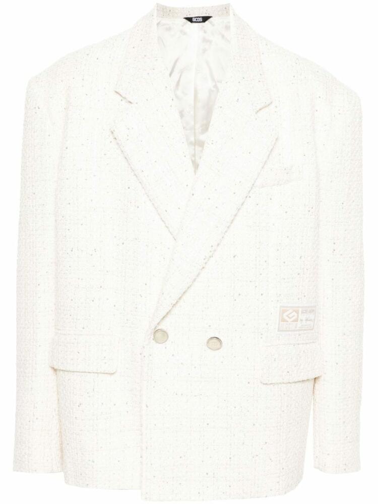 GCDS sequin-embellished tweed blazer - Neutrals Cover