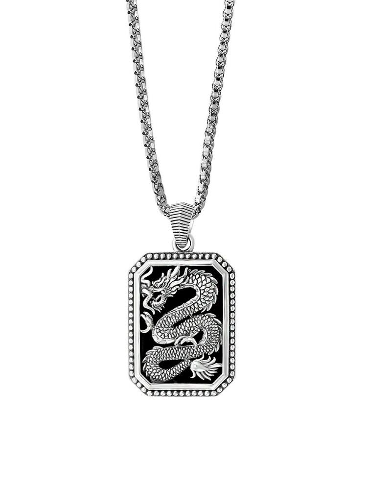 Effy Men's Onyx & Sterling Silver Dragon Pendant Necklace Cover