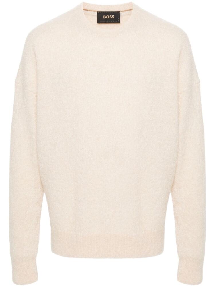 BOSS brushed cashmere-blend jumper - Neutrals Cover