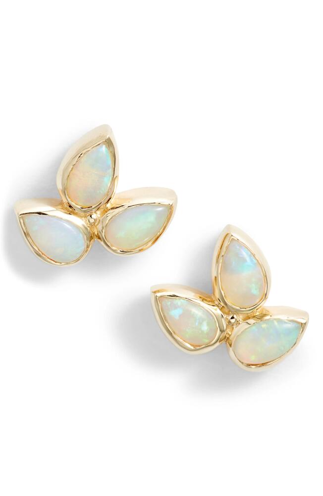 Anzie Bouquet Fleur de Lis Stud Earrings in Australian Opal Cover