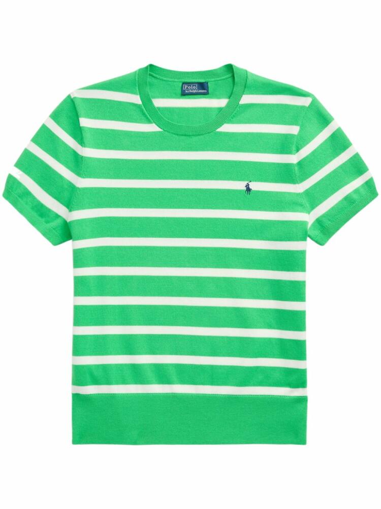 Polo Ralph Lauren striped short-sleeve knitted top - Green Cover