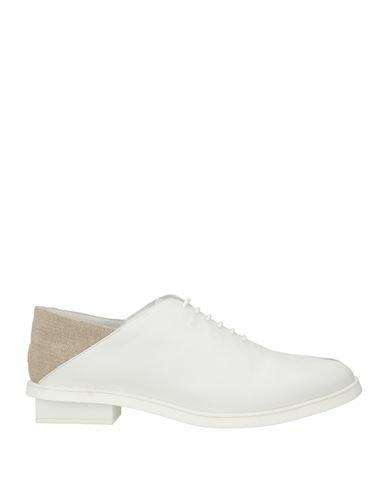 Stephen Venezia Woman Lace-up shoes Off white Leather, Textile fibers Cover