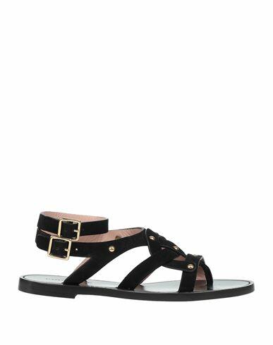 Alberta Ferretti Woman Thong sandal Black Soft Leather Cover