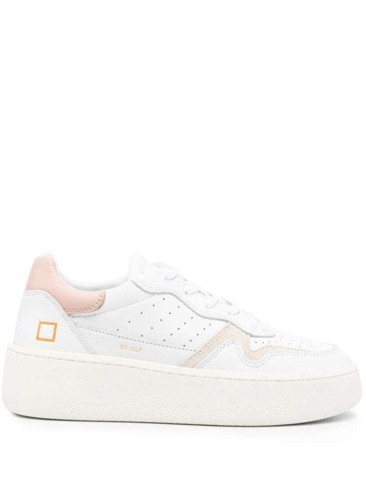 D.A.T.E. logo-debossed leather sneakers - White Cover