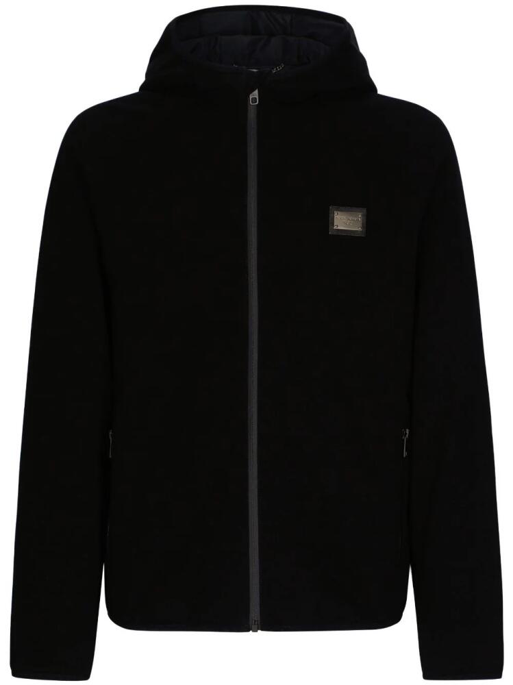 Dolce & Gabbana logo-plaque hooded jacket - Black Cover