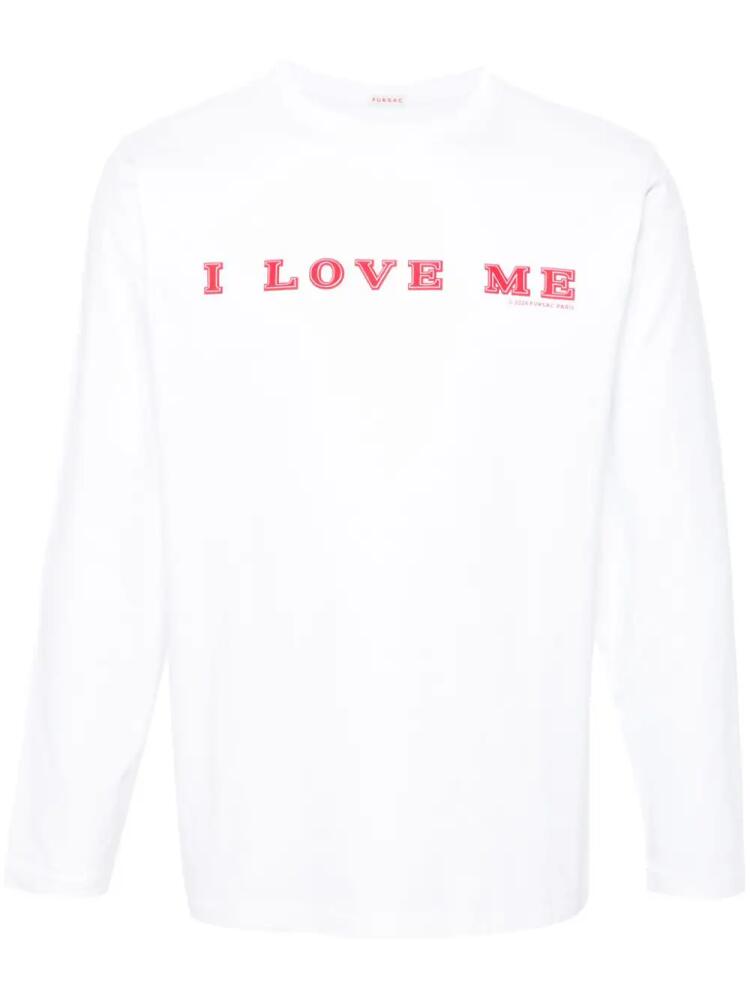 FURSAC slogan-print long-sleeved T-shirt - White Cover