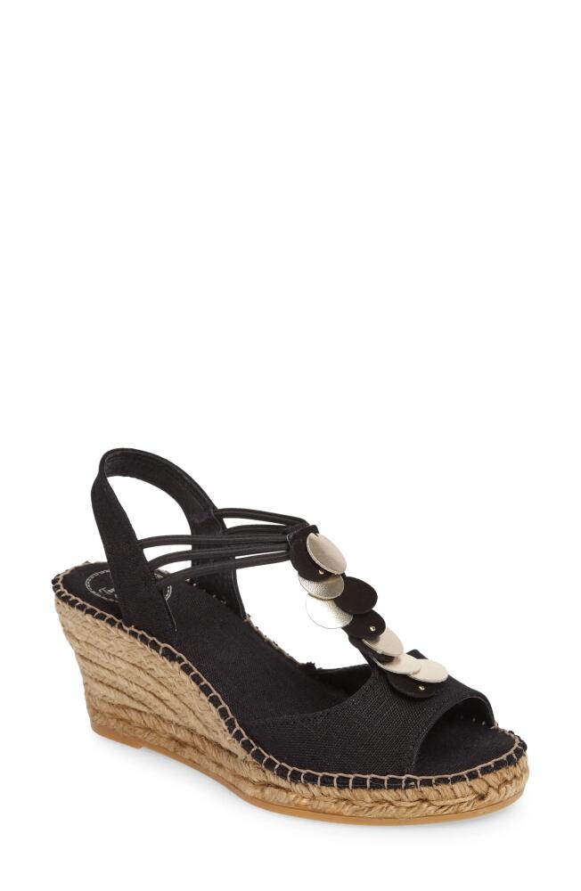 Toni Pons Sitges Espadrille Sandal in Black Fabric Cover