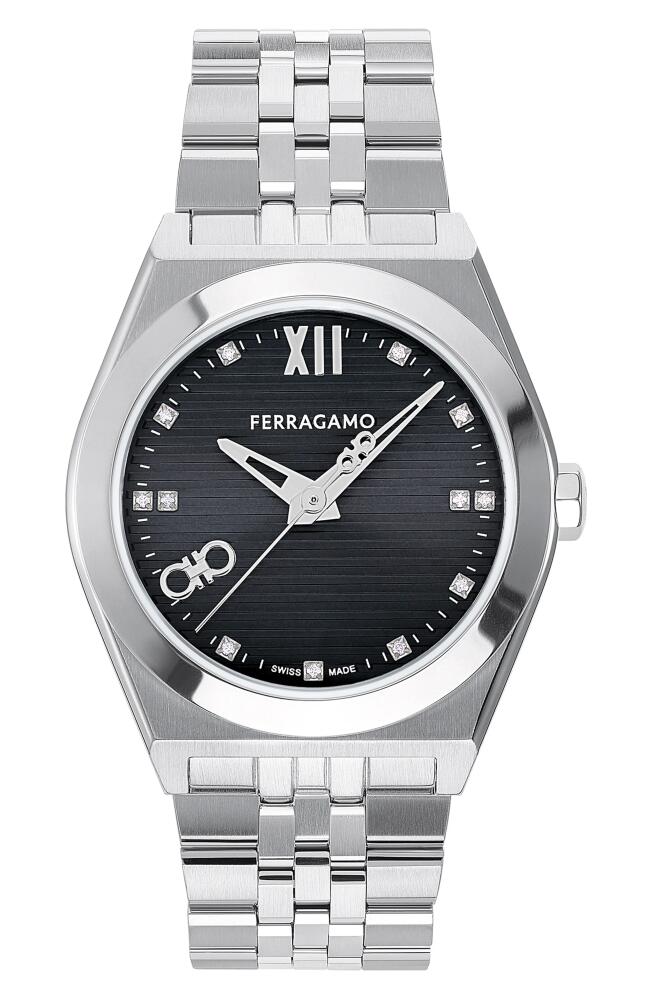 FERRAGAMO Vega New Diamond Bracelet Watch, 40mm in Stainless Steel Cover