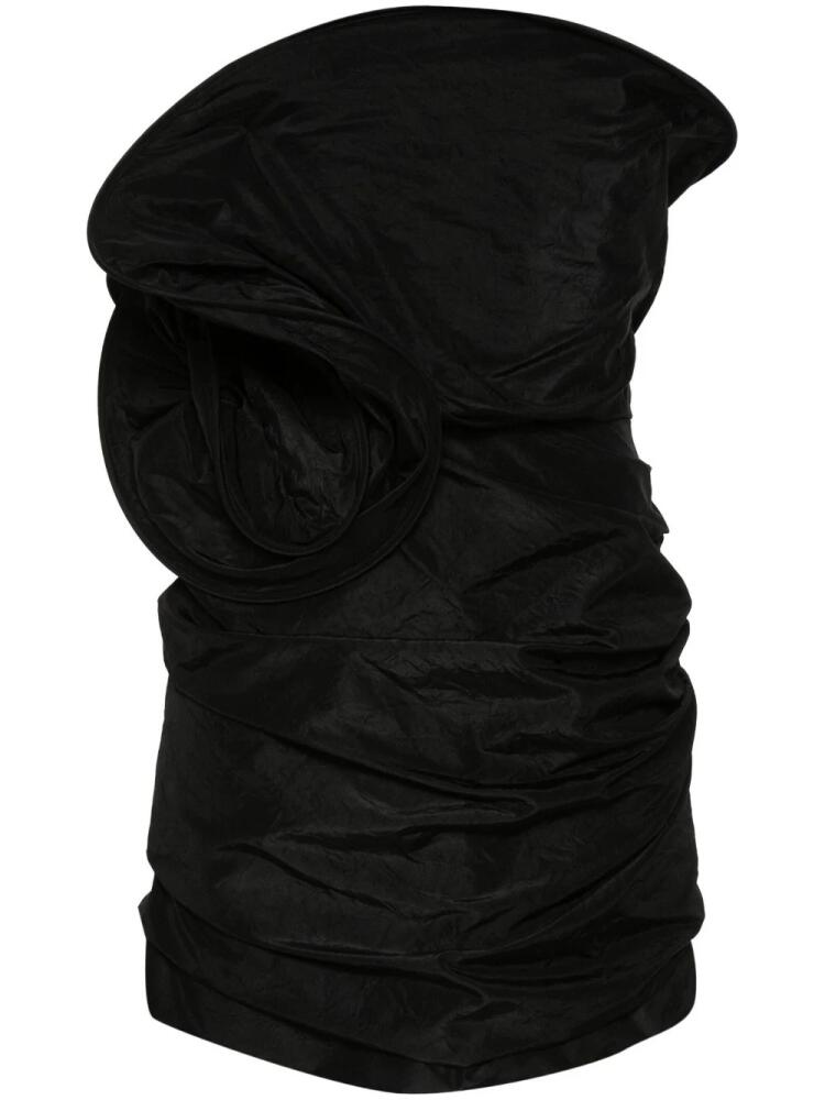 Magda Butrym 3D-rose taffeta mini dress - Black Cover