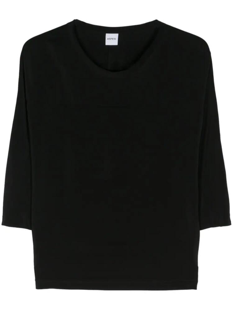 ASPESI round-neck silk blouse - Black Cover