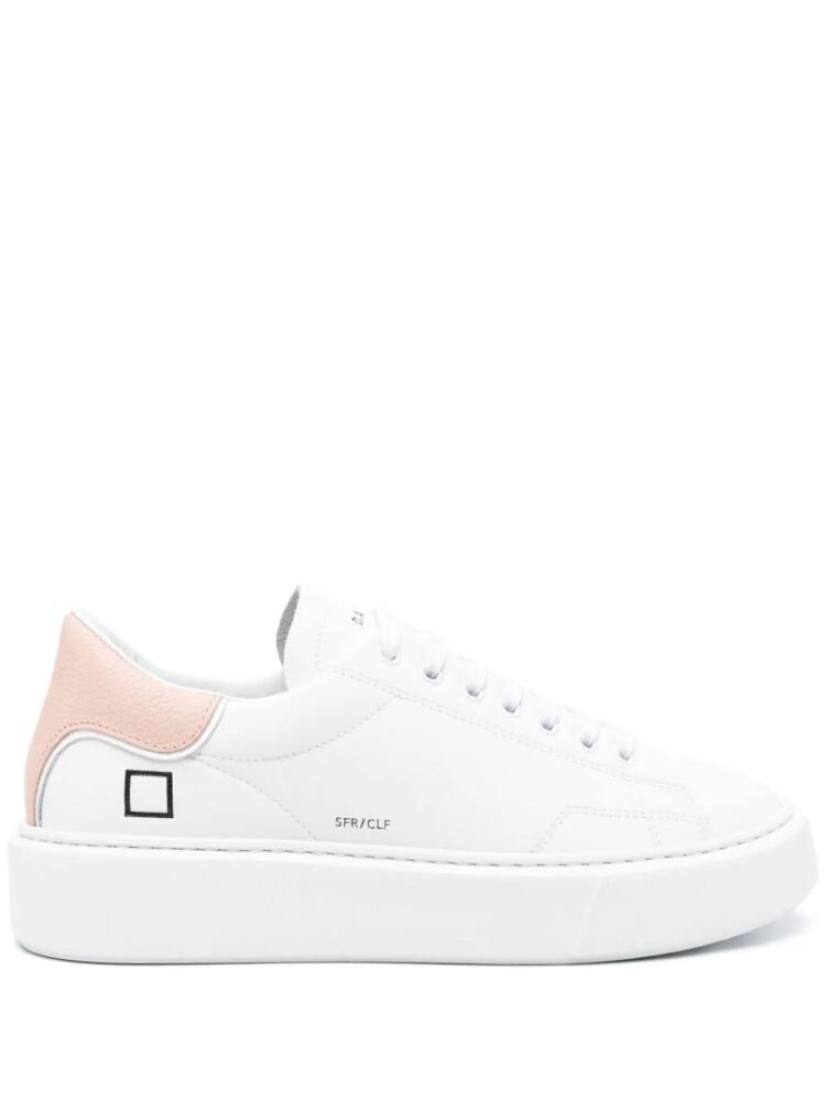 D.A.T.E. logo-debossed leather sneakers - White Cover