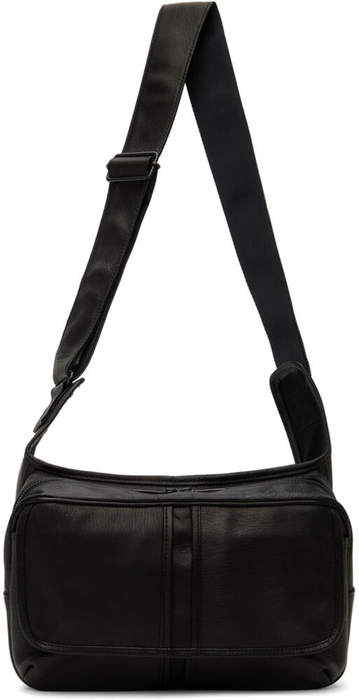 YOHJI YAMAMOTO Black Oil Goat Skin Messenger Bag Cover