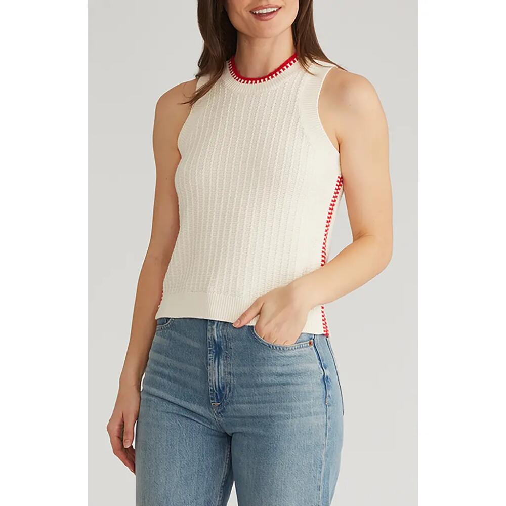 525 Cable Stitch Tipping Sweater Tank in Sea Salt Multi Cover