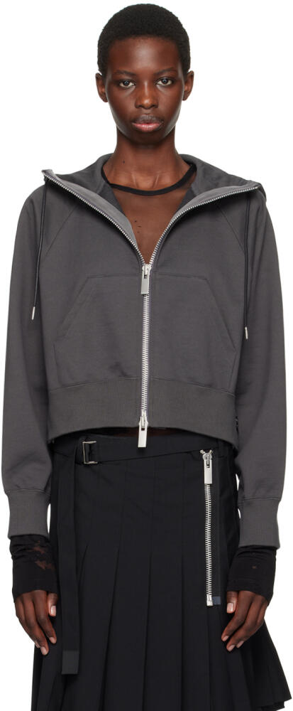 sacai Gray Zip Hoodie Cover