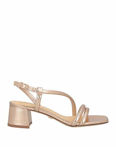 Lola Cruz Woman Sandals Rose gold Leather Cover