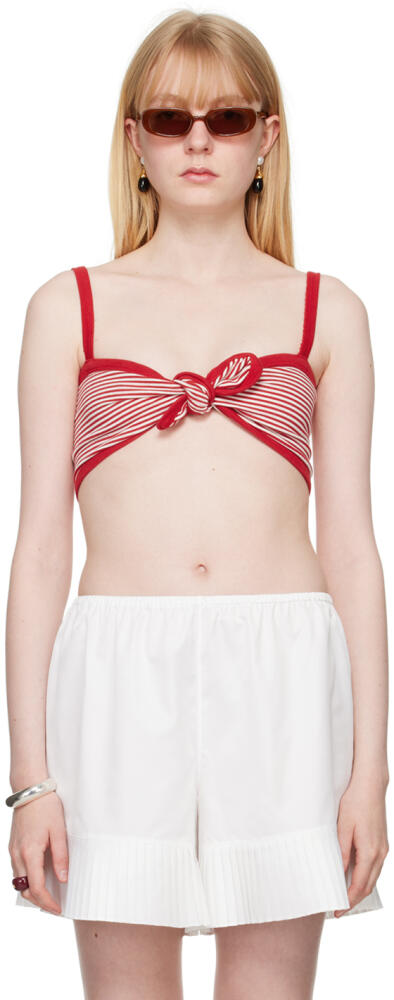 Bode Red Revere Stripe Bra Cover