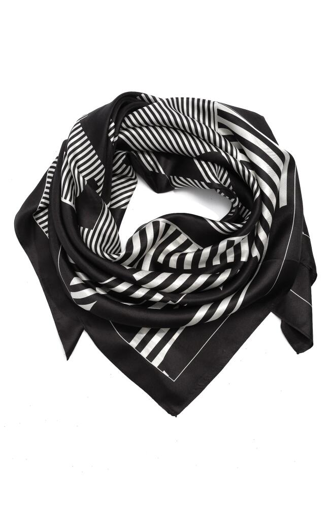 Lauren Ralph Lauren Natalie Logo Silk Square Scarf in Black Cover