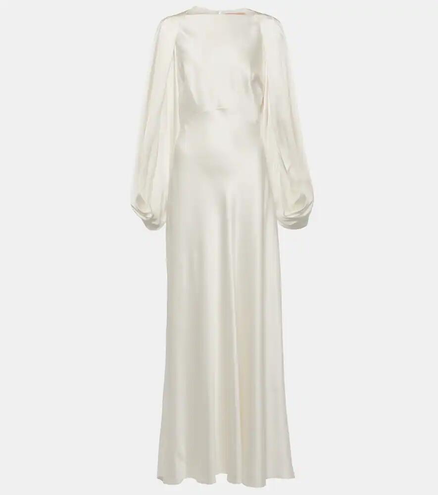 Roksanda Bridal Kami caped silk satin gown Cover