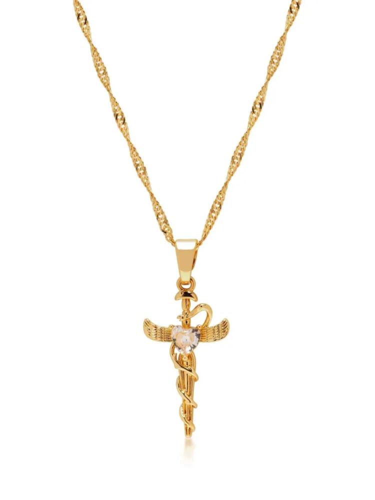 Nialaya Jewelry Caduceus pendant necklace - Gold Cover