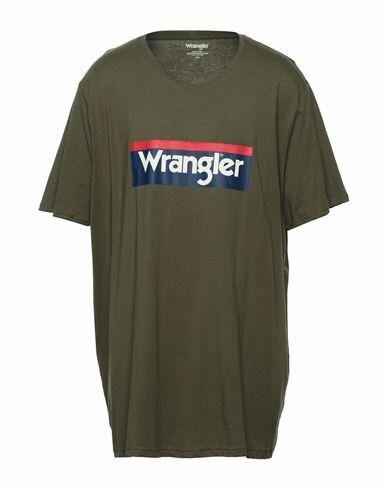 Wrangler Man T-shirt Military green Organic cotton Cover