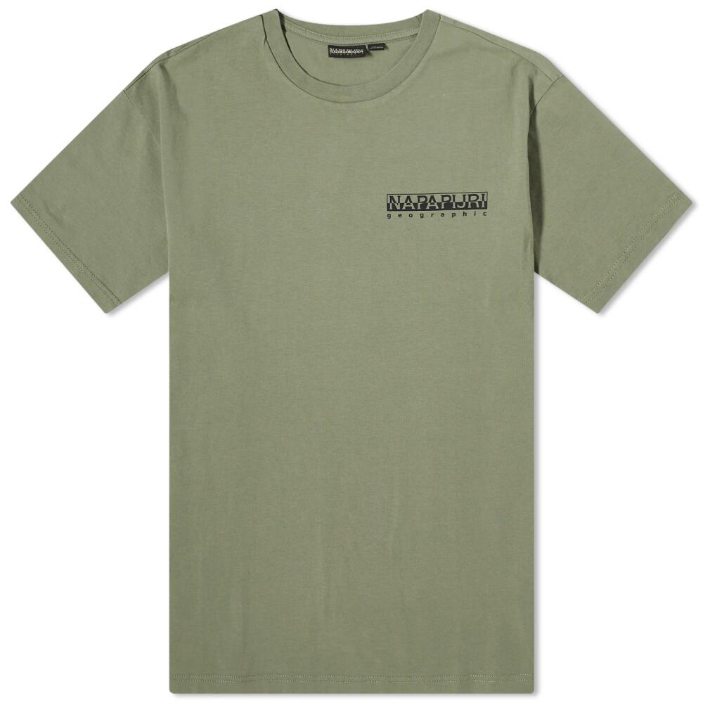 Napapijri Men's Outdoor Utility T-Shirt in Green Lichen Cover