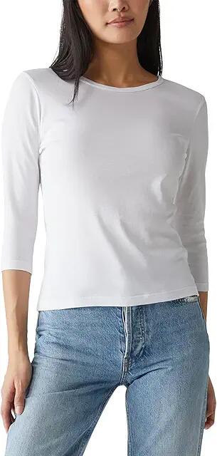 Michael Stars Dakota 3/4 Sleeve Tee (White) Women's Clothing Cover