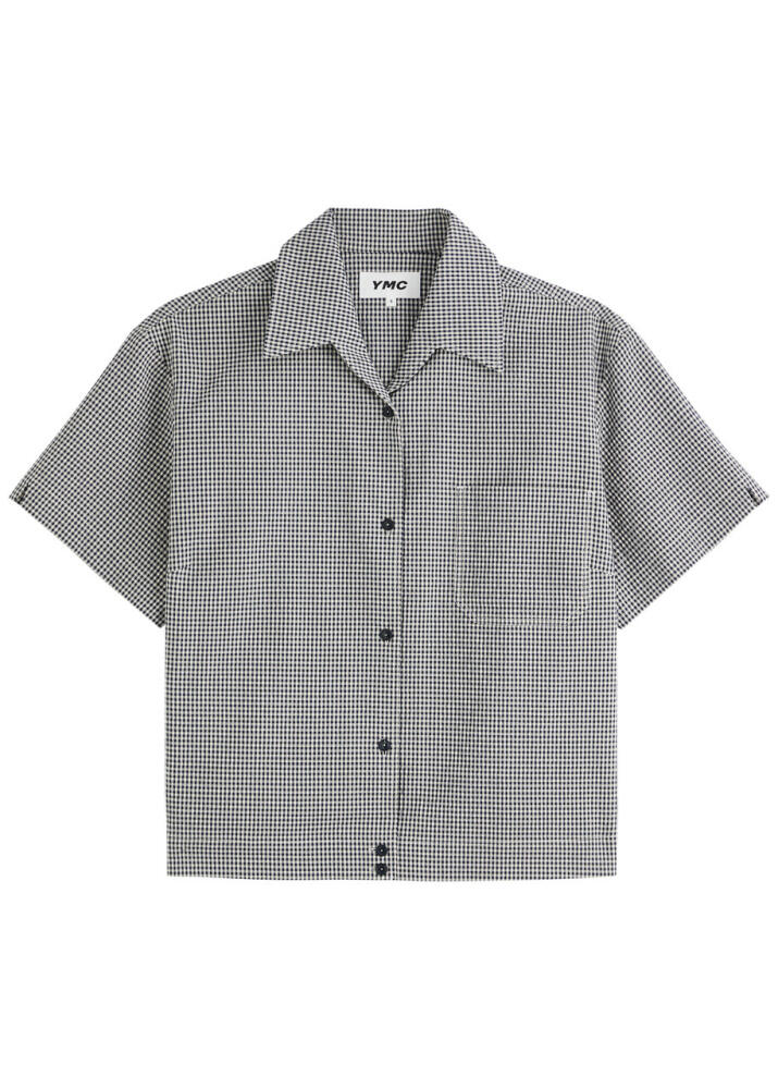 Ymc Wanda Checked Cotton-blend Shirt - Navy Cover