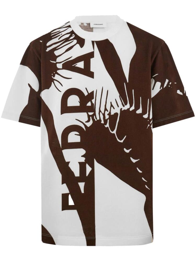 Ferragamo Venus-print cotton T-shirt - Brown Cover