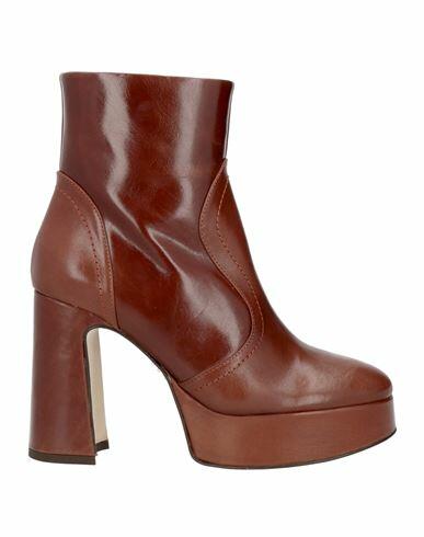 Bruno Premi Woman Ankle boots Brown Leather Cover