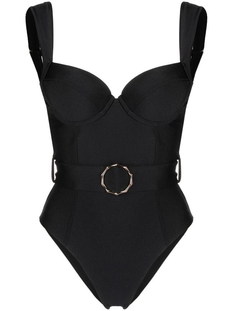 Noire Swimwear belted bustier-style swimsuit - Black Cover