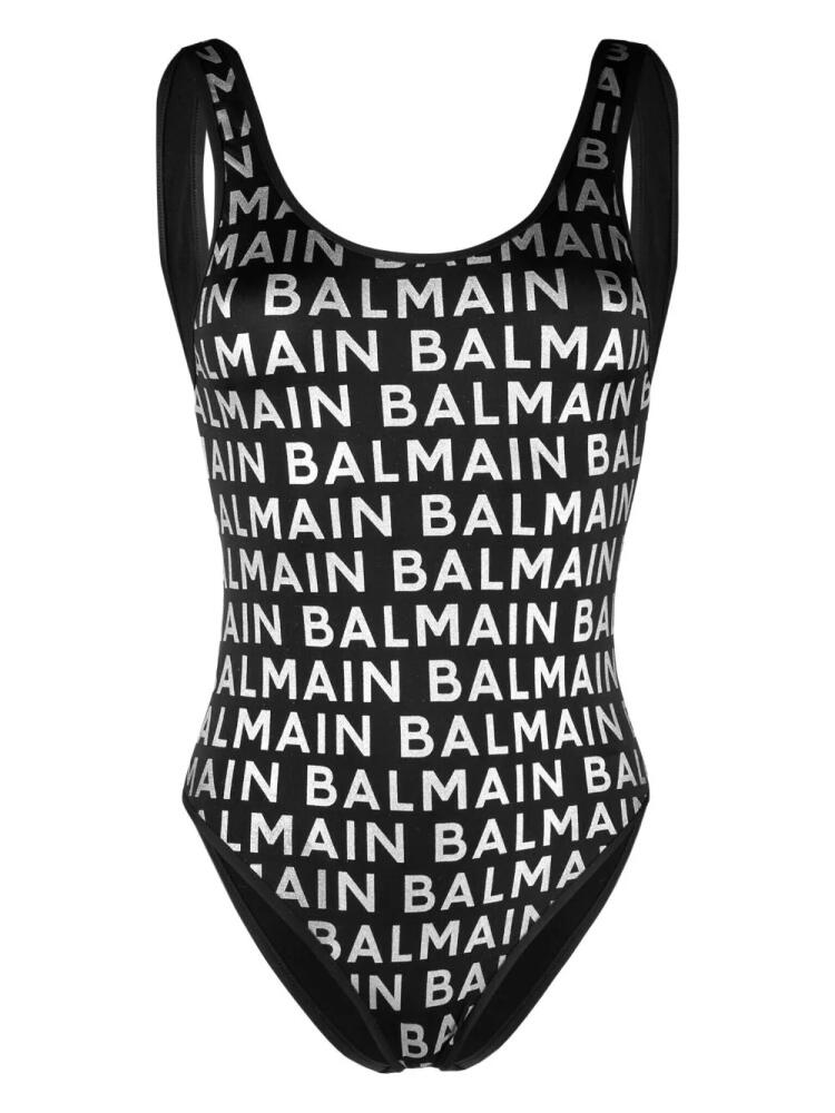 Balmain Olimpionic logo-print one-piece swimsuit - Black Cover