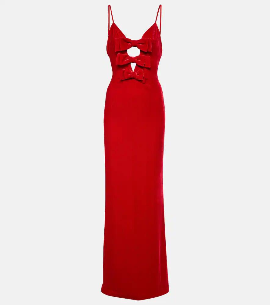 Alessandra Rich Bow-detail velvet gown Cover