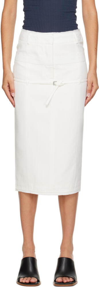 JACQUEMUS White Le Chouchou 'La Jupe Caraco' Midi Skirt Cover