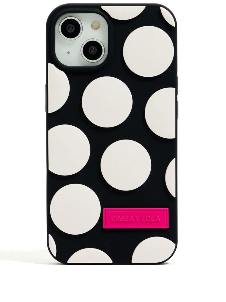 Bimba y Lola polka-dot iPhone 15 Plus case - Black Cover