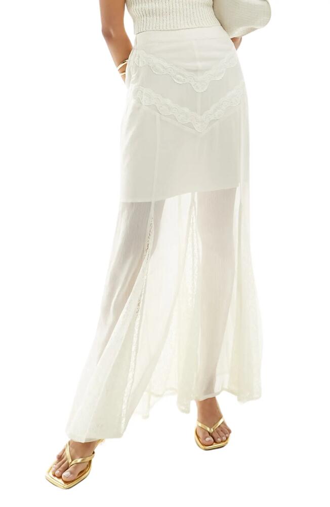 Miss Selfridge Lacy Maxi Skirt in Cream Cover