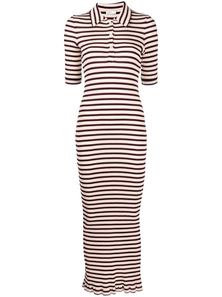 Rosetta Getty striped polo shirt dress - White Cover