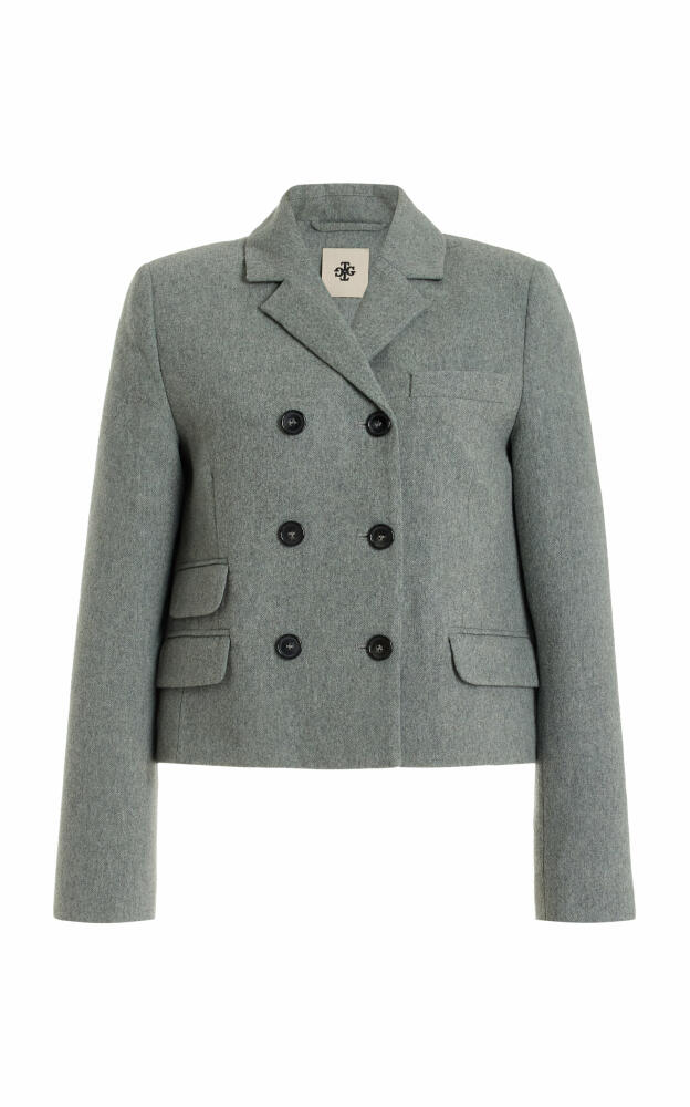 THE GARMENT - Mille Double-Breasted Wool-Blend Blazer - Grey Cover